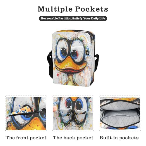 Cute Art Duck Doodle messenger bag crossbody bag men Womens Cross Body Purse Adjustable Strap for Outdoor Daily Outdoor Daily2