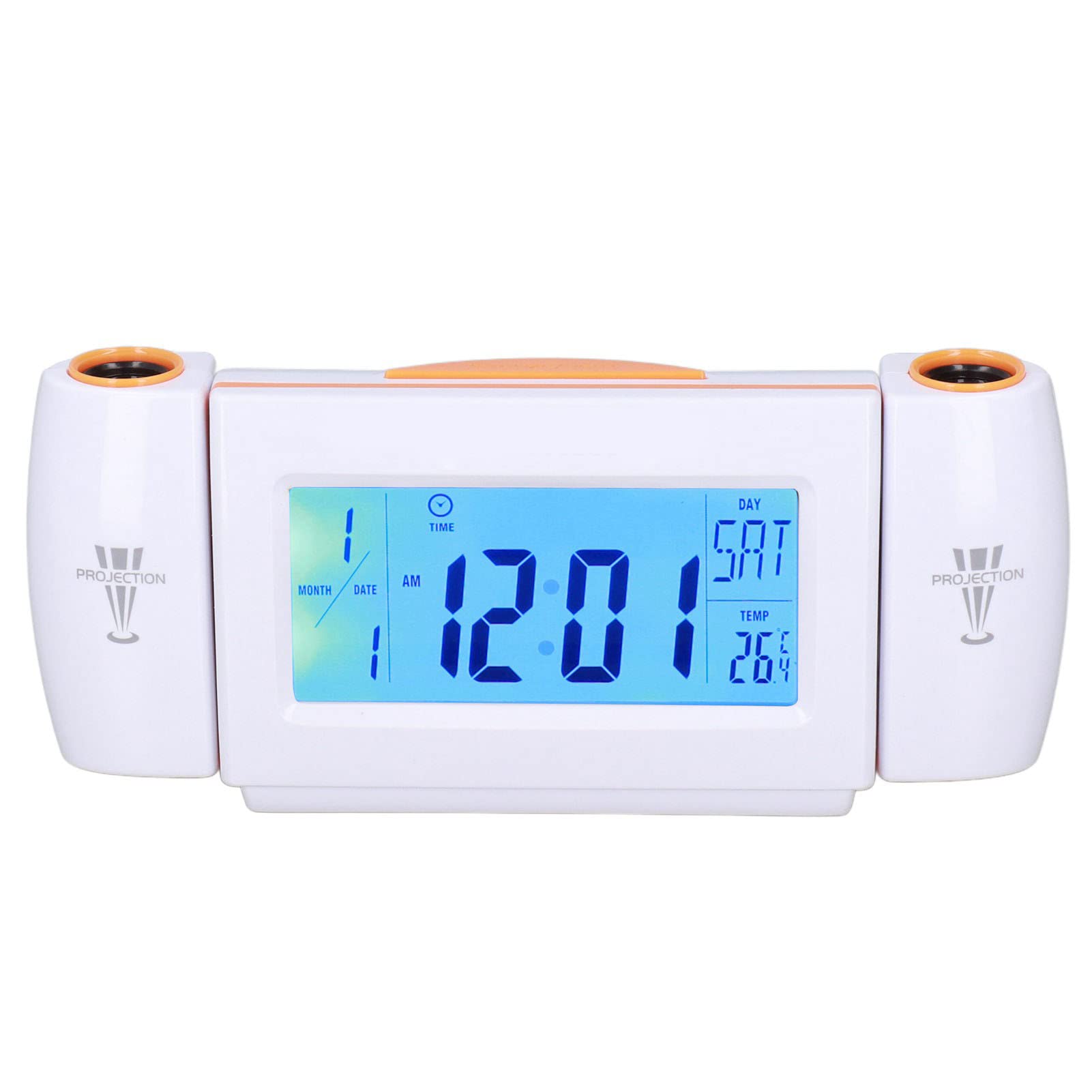 R é Veil de Projection LED sans éblouissement veilleuse Commande vocale Ind (Blanc Orange)