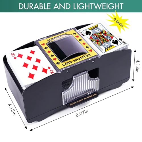 Rareidel Automatic Card Shuffler 2 Deck, USB or Battery Operated Card Dealer Machine, Electric Casino Card Shuffler for UNO, Blackjack, Texas Hold'em, Home Card Games…
