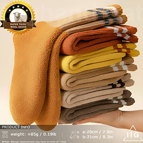 Image of IIG 3-5 Pairs Womens Super Thick Warm Winter Crew Socks Cute Fashion Knit Cozy Socks Gifts for Women