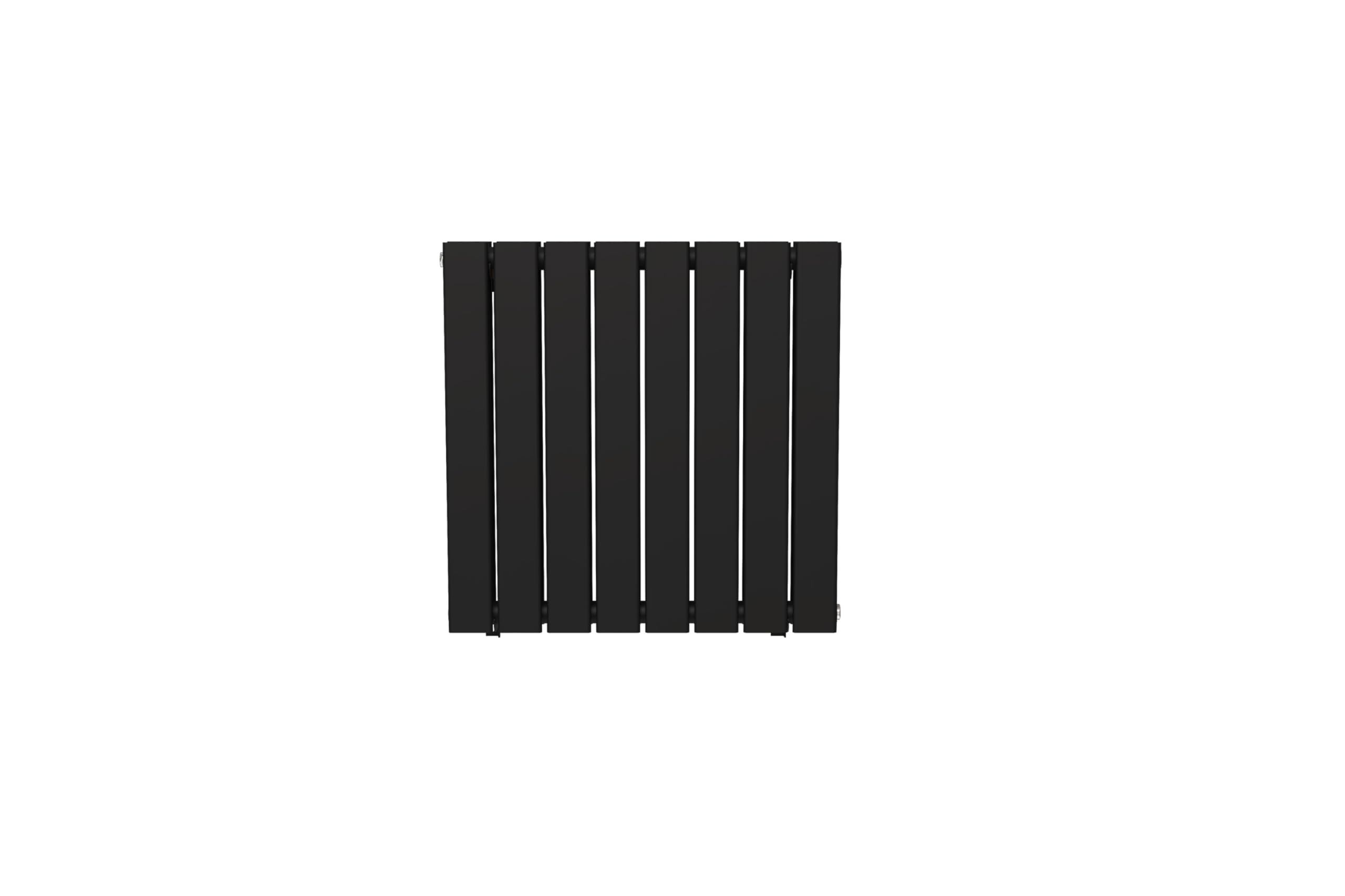 Radiateur noir mural eau chaude horizontal en acier double lame | 60 x 60 cm 883 Watt chauffage central | 4 raccordements 15x21 (1/2) série NYTIA by NOYON & THIEBAULT