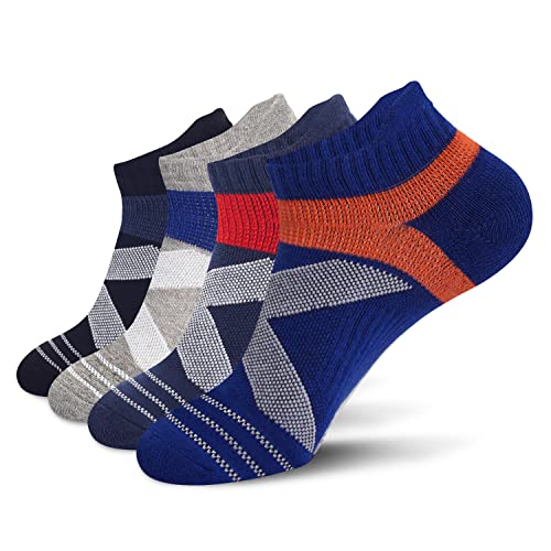 Image of Athletic Ankle Socks for Men & Women, Cushioned Compression Arch Support Socks For Running, Golf & Sports (4 Pairs)