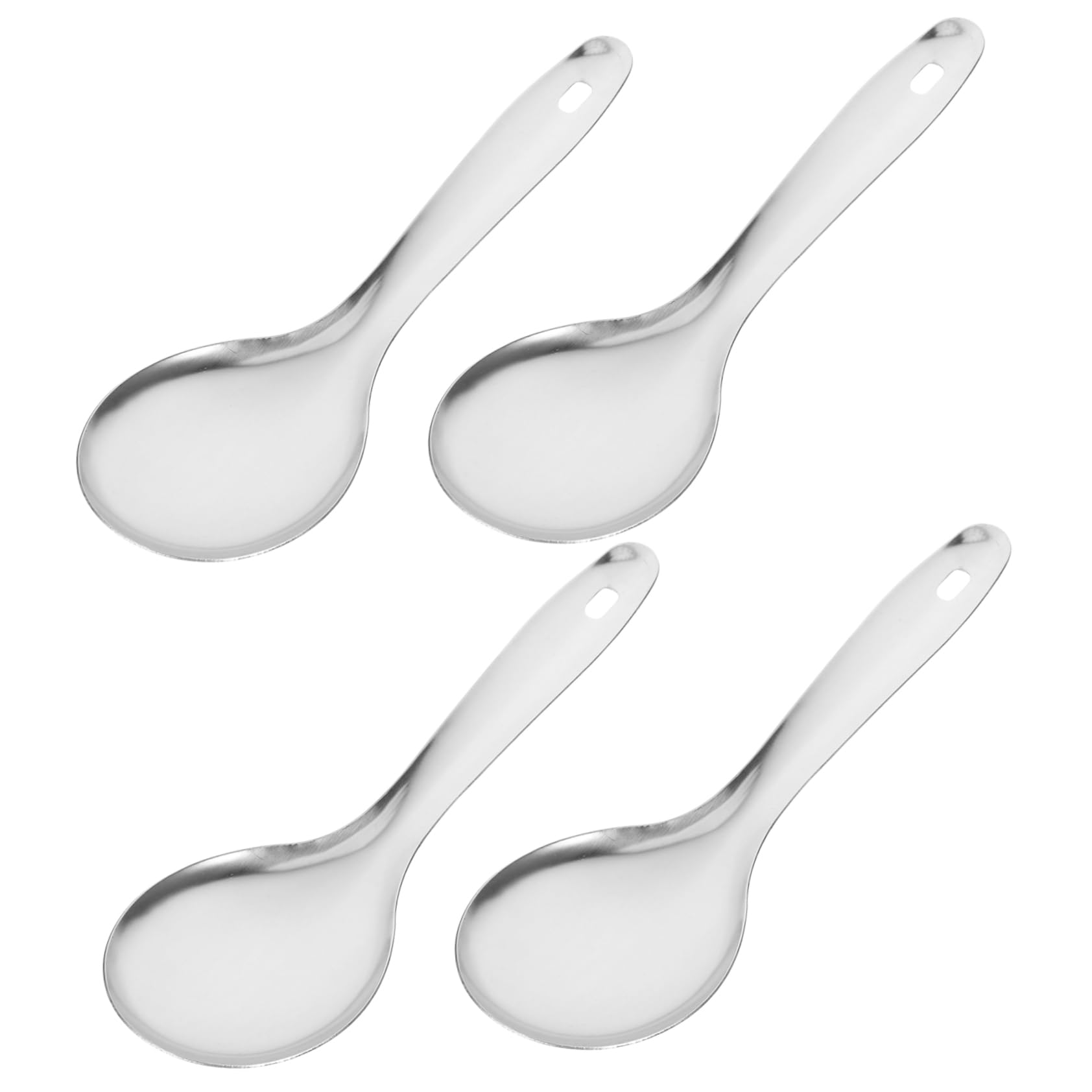 AUTSUPPL 4pcs Stainless Steel Soup Spoon Set Soup Spoons Silverware for Kitchen