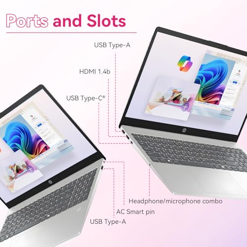 Image of HP Laptop for Students and Business, Intel 8 Core i3-N305 Processor, 8GB RAM, 256GB PCIe SSD, 15.6 inch FHD IPS Micro-Edge Anti Glare Display, Fingerprint Reader, Webcam Privacy Shutter, Win 11 Home, Pink