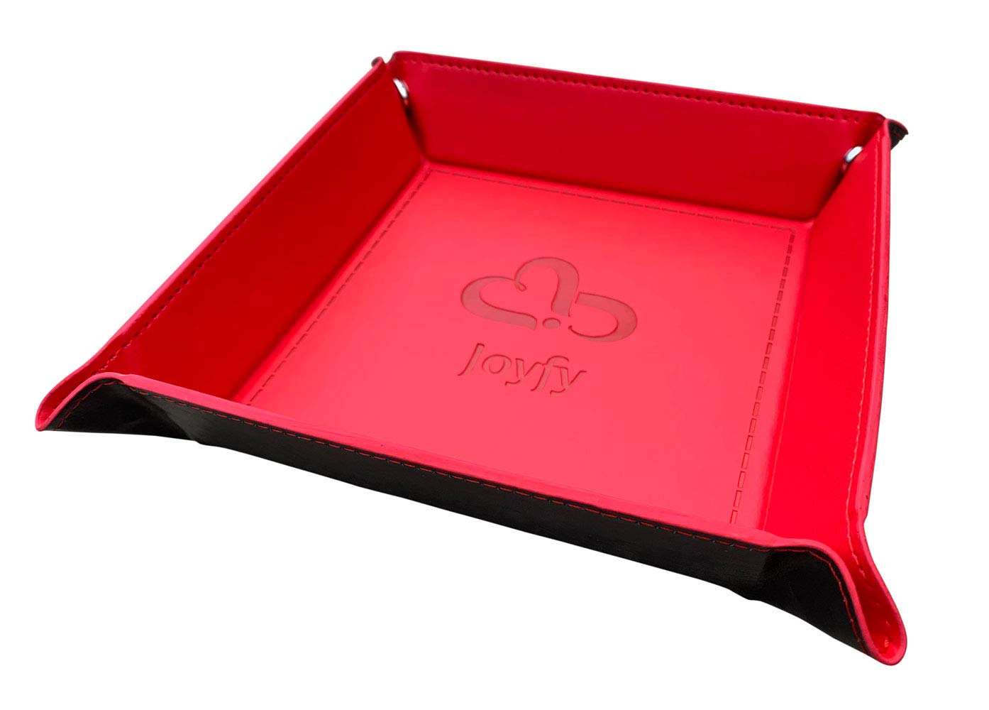 Foldable PU Leather Rolling Tray, Portable Tabletop RPG Accessory, Snap-Corner Valet Mat with Soft Lining, Noise-Dampening