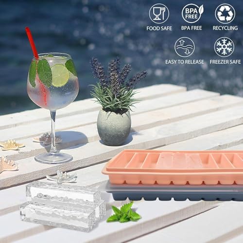 Molde de silicona para cubitos de hielo con tapa, 10 cavidades miniatura 3