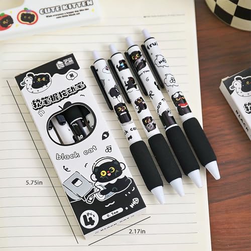 Set de 8 bolígrafos de gel retráctiles con diseño de gato miniatura 3