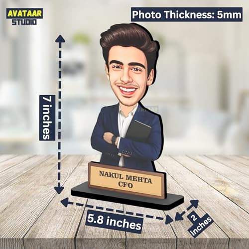 Image of Personalized IT Professional Caricature Gift Workaholic Desk Avatar Birthday Gift for Husband Boyfriend Friend Office Colleague Corporate Gift for Men (Corporate Man, 7 Inches)