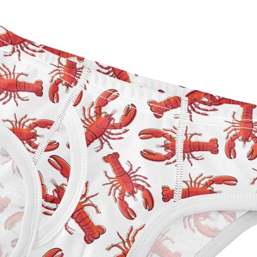 Boys' Underwear Cotton Little Boys Red Crayfish Briefs Soft Toddler Underwear 2T-8Y4