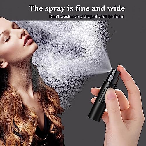 Emwel Perfume Atomiser, Empty Travel Perfume Atomiser, Mini Portable Spray Bottle with Window for Travel, 8 ml (Black) - Image 4