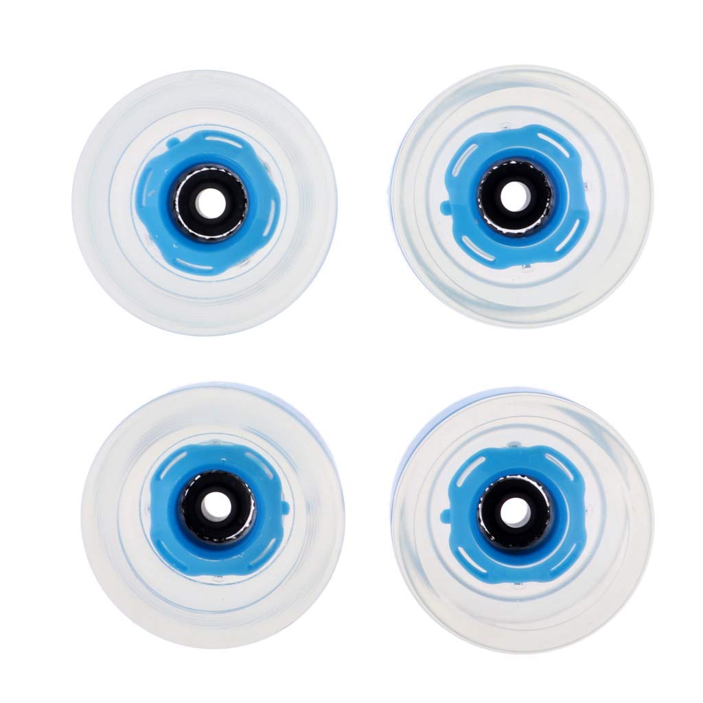 Inzopo 4pcs Skateboard Wheels, 70mm, 78a, PU, Flashing, Light Up, Replacement Wheels for Longboard Dancing Street Skateboarding Outdoors Blue