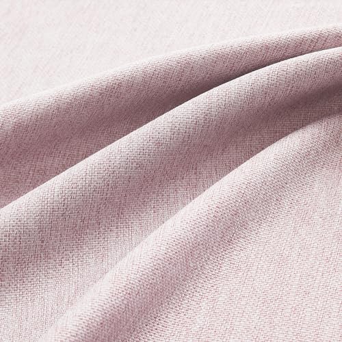Pink Full Blackout Curtains for Nursery Girls Bedroom, 90 Inches Long Burlap Linen Textured Thermal Insulated 100 Room Darkening Back Tab Rod Pocket Drapes for Living Room Dining, 52"W 2 Panels - Image 5