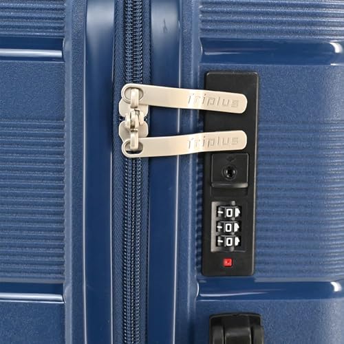 3 Piece 20/24/28inch Luggage Set,PP Durable Suitcase,Men's Women's Hardshell Suitcase With Password Lock And Spinner Wheels For Travel Vacation Holiday (Blue, 3-Piece Set(20"/24"/28")) 5