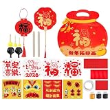 Texture Craft Plates - Han Script Impressions, Hands On Plates | Tactile Rubbing Art Education Activity Kit, Cultural Character Impression Craft Learning Development Set for Boys Girls Celebration