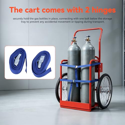 Carretilla para tanques de oxígeno, 47.2 in, ruedas neumáticas miniatura 7