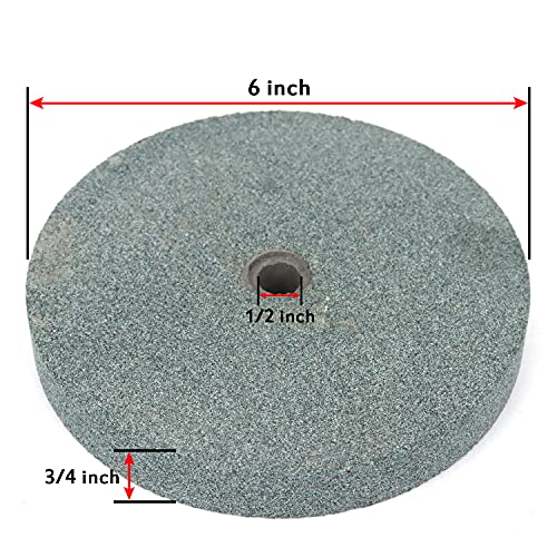 Image of 6 Inch Bench Grinder Grinding Wheel & Wire Wheel Brush with 1 /2'' Arbor, 60 Grit Silicon Carbide Bench Grinding Wheel for Bench Grinder,for Drill Bits, Blades and Knifes Cleaning Polishing Sharpening