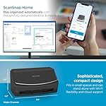 ScanSnap iX1600 Wireless or USB High-Speed Cloud Enabled Document, Photo & Receipt Scanner with Large Touchscreen and Auto Document Feeder for Mac or PC, 17 watts, Black - Image 4