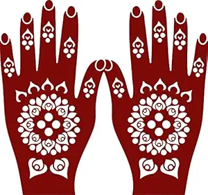 Ivana's 2 Pcs Heena Tatto Stencil for Both Hand Set, India Henna Style, Hand Tattoo Stencil, Design Set for Women & Girls, Temporary Tattoo, Easy to Apply, D-1030