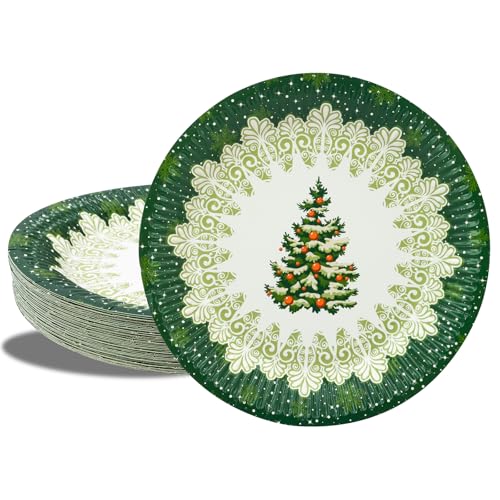 BFB Weihnachten Pappteller Set 23cm Partyteller 50 Stück Grün...