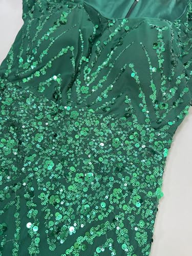 Image of Spaghetti Sequin Formal Dress Tulle Mermaid Floor Length Evening Night Party Gown