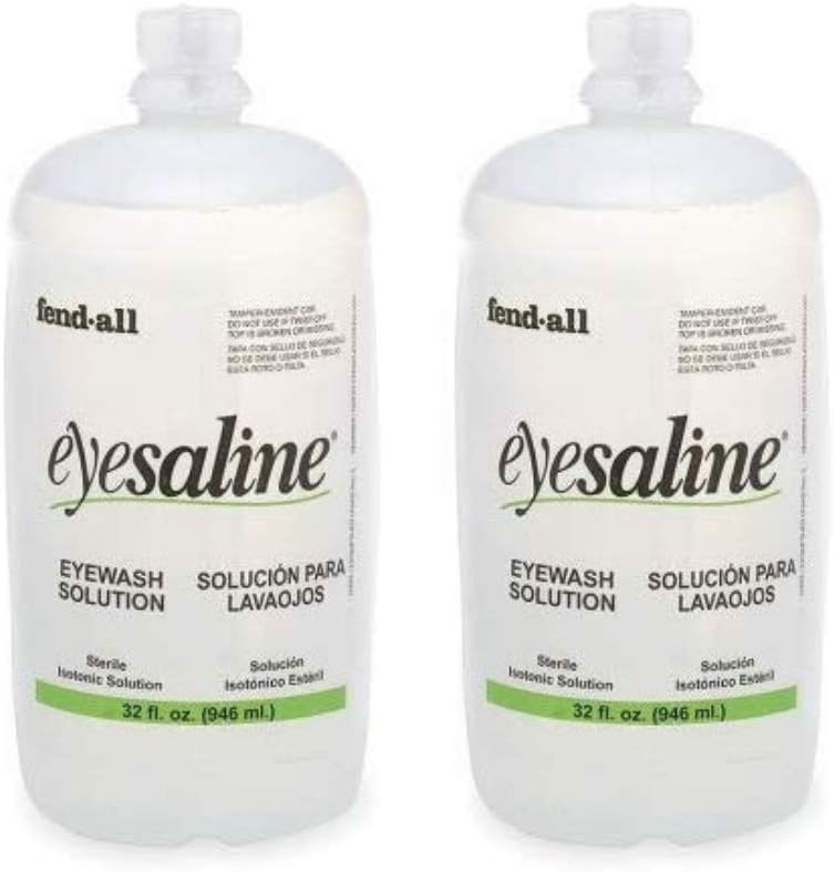 Fendall Eyesaline Eyewash Saline Solution Bottle Refill, 32 oz (2 Pack)