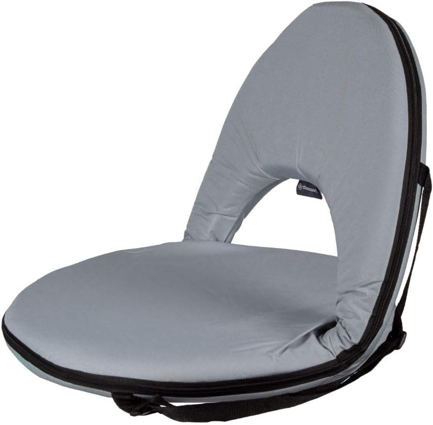 StansportGo Anywhere Multi-fold Comfy Padded Floor Chair With Back Support (Gray),20.5" L x 21.5" W x 17" H
