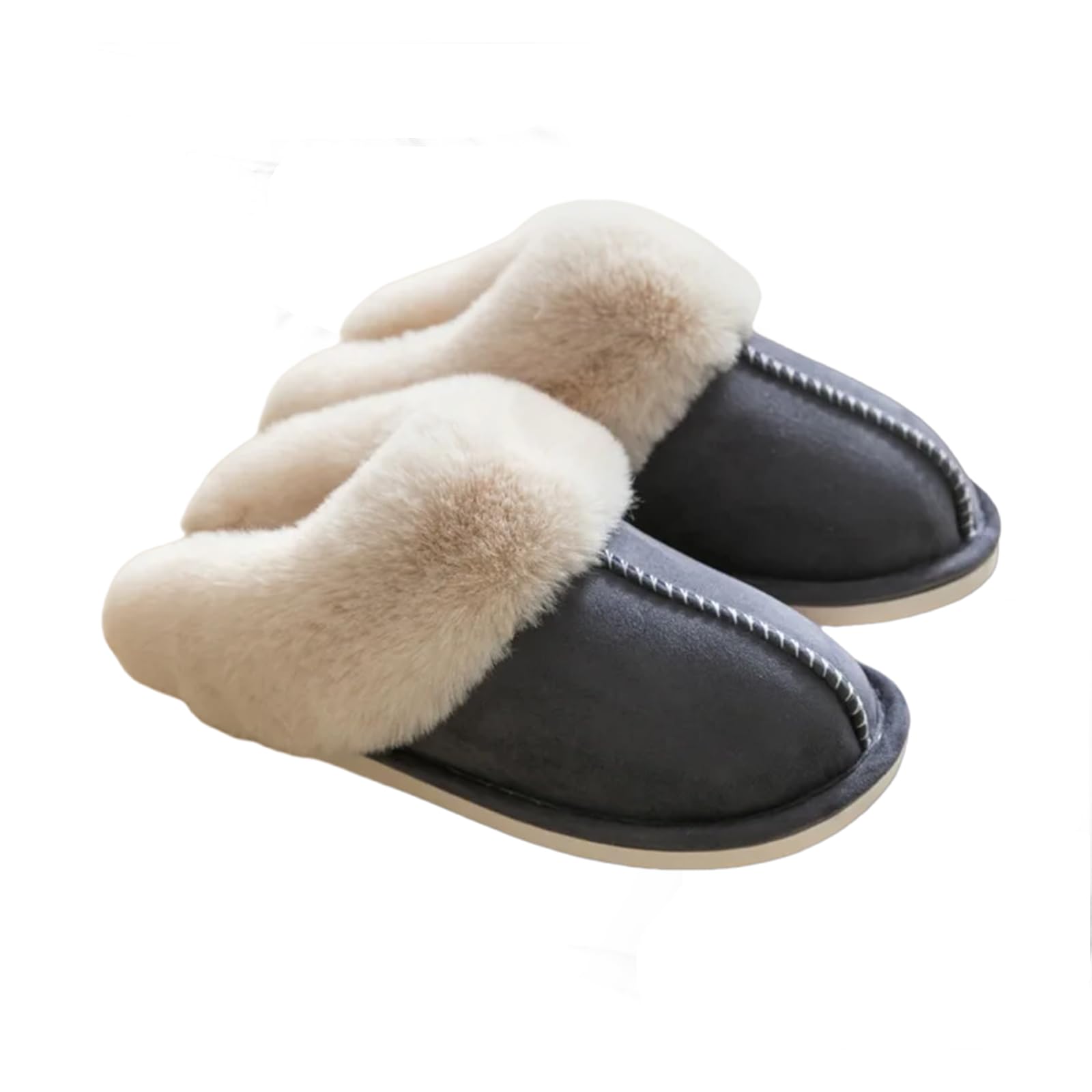 Zapatillas Casa Mujer Invierno Zapatillas De Interior De Piel Cálida para Mujeres Suaves Suaves, Acolchadas, Cómodas, Antideslizantes Y Esponjosas-blue-40-41