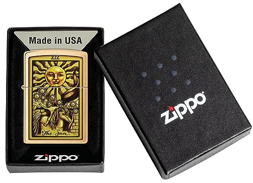 Encendedor de bolsillo Zippo Tarot Brushed Brass miniatura 6