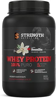 Whey protein 100% puro 900g – strength nutrition | 25g de proteína po