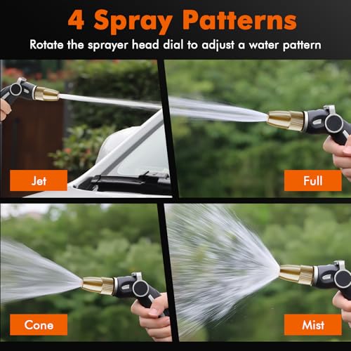 Image of RESTMO Garden Hose Nozzle, Heavy Duty Water Hose Sprayer Nozzle, Silver