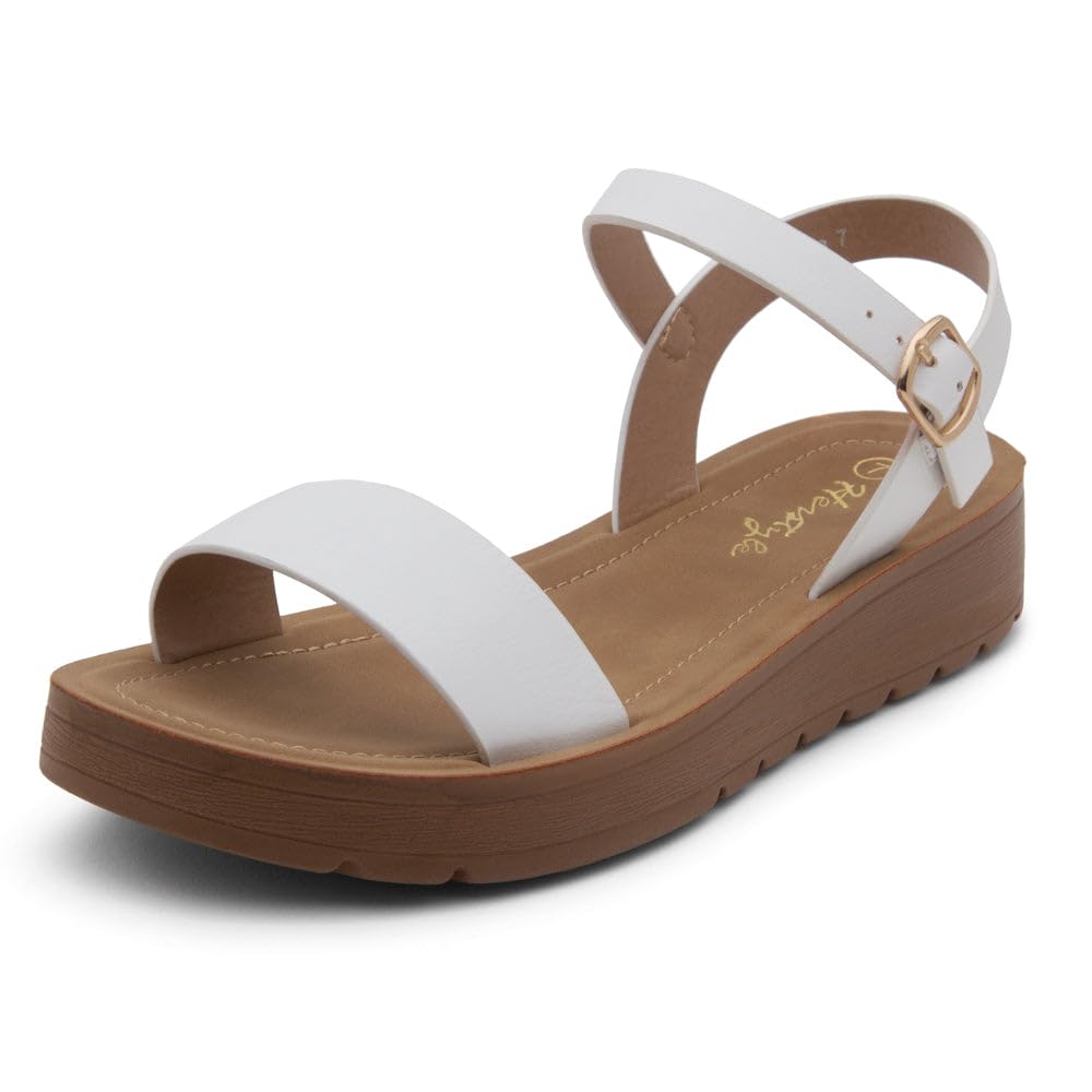 Herstyle Womens H-MARINNA Open Toes Ankle Strap Casual Flat Sandals