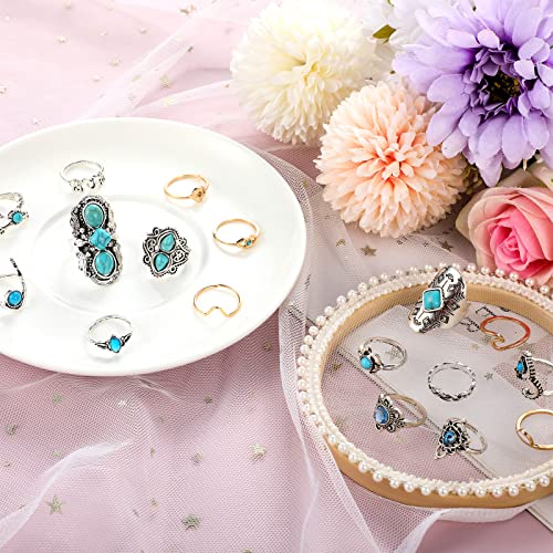 Kigeli 78 Pcs Vintage Turquoise Rings Set Women Western Bohemian Silver Oval Gemstone Boho Joint Knuckle Midi Stacking Rings for Women and Girls4