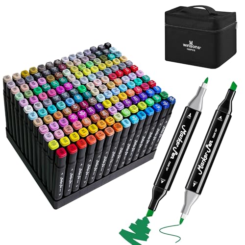 WINSONS 168 Couleurs, À Base D'alcool, Non Toxique, Séchage Rapide, Imperméable, Convient À Plusieurs Surfaces, Pour Marquer, Gratter, Dessiner