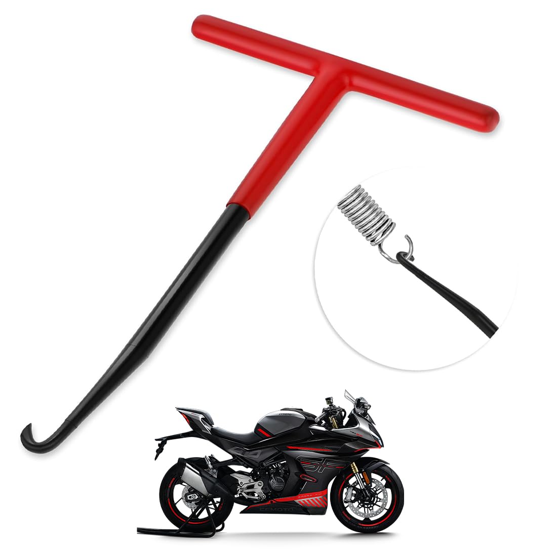 WeddHuis Tire Ressort Outil,de Ressort D'Échappement,D'Extraction de Ressort de Poignée,à Ressort en T,Ressort Echappement pour Béquille Moto,Collecteur D'Echappement,Tondeuse,Outils pour Moto