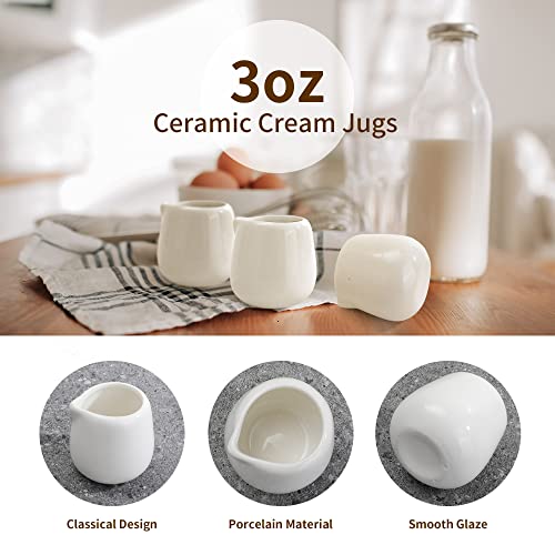 Yeuikerr 3OZCP 12Pack 3 Oz Mini Cream Pitcher, Mini Ceramic Cream Pitcher thumb #2