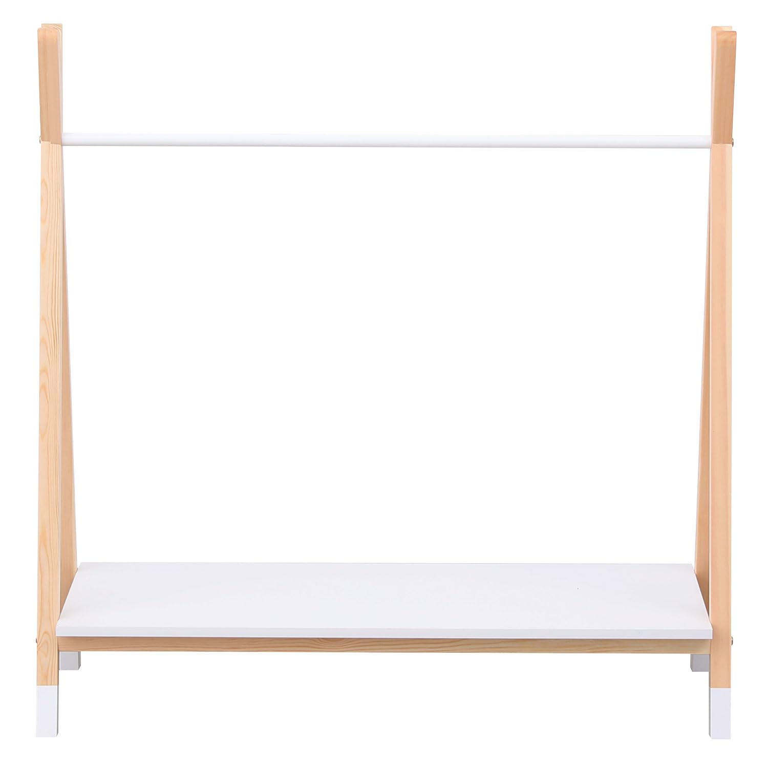 Happy Garden Armario Infantil LOU con cajón Blanco de Estilo escandinavo, Perchero de Madera de Pino