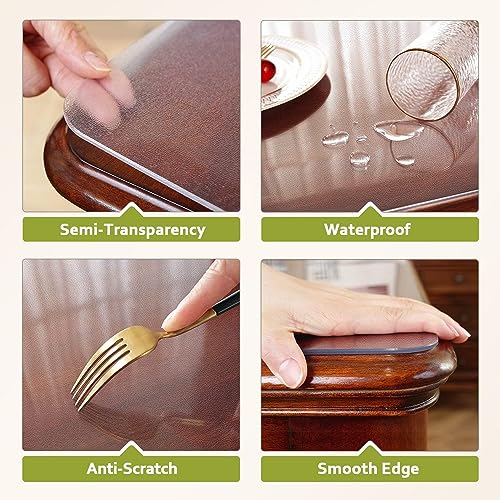 OstepDecor Frosted Table Protector, 22 x 48 Inch Frosted Desk Cover Protector, 1.5mm Thick Plastic Frosted Desk Pad, Desk Protector Frosted, Vinyl Frosted Table Cover Protector for Writing Desk