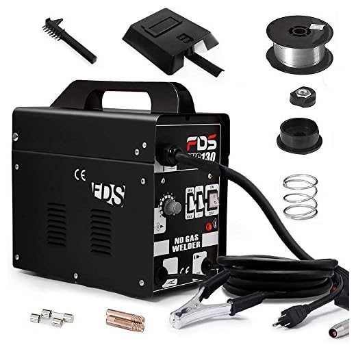 Goplus MIG 130 Welder AC Flux Core Wire Automatic Feed Welder Welding Machine w/Free Mask Commercial (Black)