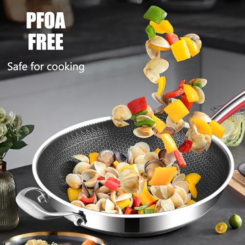 Wok Pan acero inoxidable antiadherente con asas frías miniatura 5