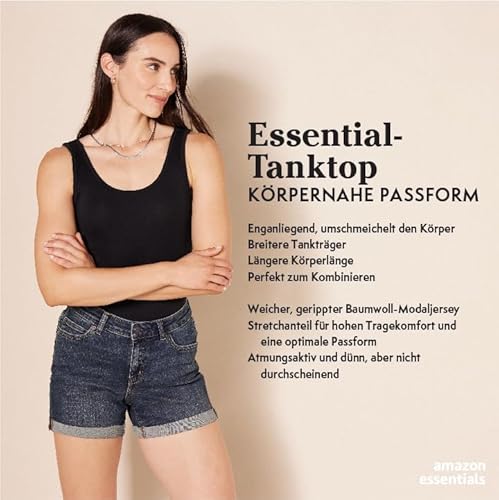 Amazon Essentials Damen Tanktop, Schmale Passform, 2er-Pack, Beige, M