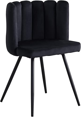 CLIPOP Silla decorativa de barril para sala de estar, moderna silla de comedor de terciopelo para cocina, silla de tocador con patas de metal,