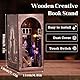 QIANLING Magic Wizard Cat 3D Book Nook Kit, DIY Miniature House Booknook Dollhouse Kit for Adults and Teens, 3D Wooden Puzzle Bookend Bookend Bookshelf Insert Decor, Mini Magic House Model Build Gift