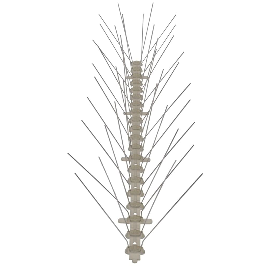 6-częściowy zestaw kolców do odstraszania ptaków, 3 m, tworzywo sztuczne, stal nierdzewna, 4-rzędowe, płyty kolczaste 50 x 2,5 cm, długość kolca 115 mm, do ogrodu, domu, na taras, balkon