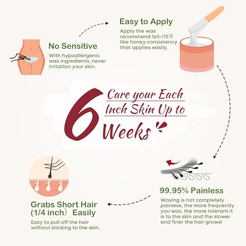 Image of Ajoura 1lb Unscented Hard Wax Beads for Hair Removal, Brazilian Bikini Wax Refill for Full Body Women Men, Ideal for Legs, Face, Brazilian, Bikini, and Underarms, at Home Waxing for Sensitive Skin