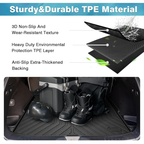 Image of Mixsuper Cargo Liner Custom Fit for 2019-2025 Honda Passport All Weather Trunk Liner Anti-Slip Rear Cargo Mat Black