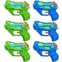 Doviden Wasserpistole Klein - 6 Stück Mini Wasserpistole mit 6-7 Meter Schussweite - Sommer Garten Pool Partei Wasserbekämpfung Spielzeug für Kinder