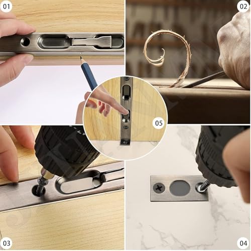 Stainless Steel Lever Action Flush Bolt in 6" 8" 10" 12" 18" 24"36" 40" 45",Concealed Security Slide Bolt Lock for Composite Doors,French Doors,Wood Doors,Double Doors,GreenBronze-36in/91.5cm - Image 6