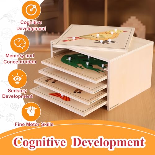 Image of MONTESSORI OUTLET Animal Puzzle Cabinet for 3-6 Years Montessori Education at School and Home