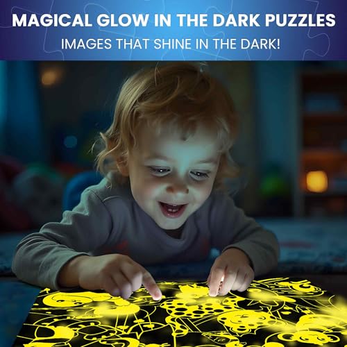 Image of QUOKKA Puzzles for Toddlers 4-6 - 4x30 Pieces Puzzles for Kids Ages 3-4 - Glow-in-The-Dark Dinosaur & Animals Learning Jigsaw Puzzle for Kids 3-5 Years Old