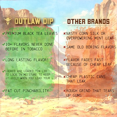 outlaw wild watermelon nic-safe fat cut - 6 pack - tobacco amp nicotine free chew